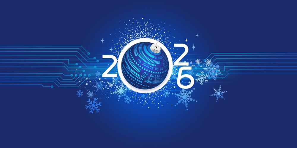 Открытка с новогодним шаром